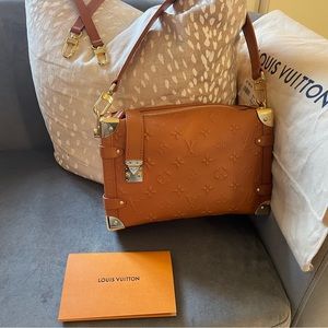 Louis Vuitton Side Trunk PM Monogrammed-debossed Tan calfskin leather